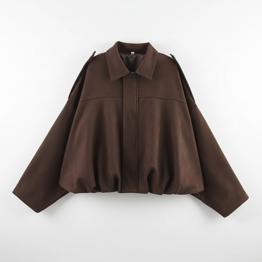 Oversized Suede Bomber