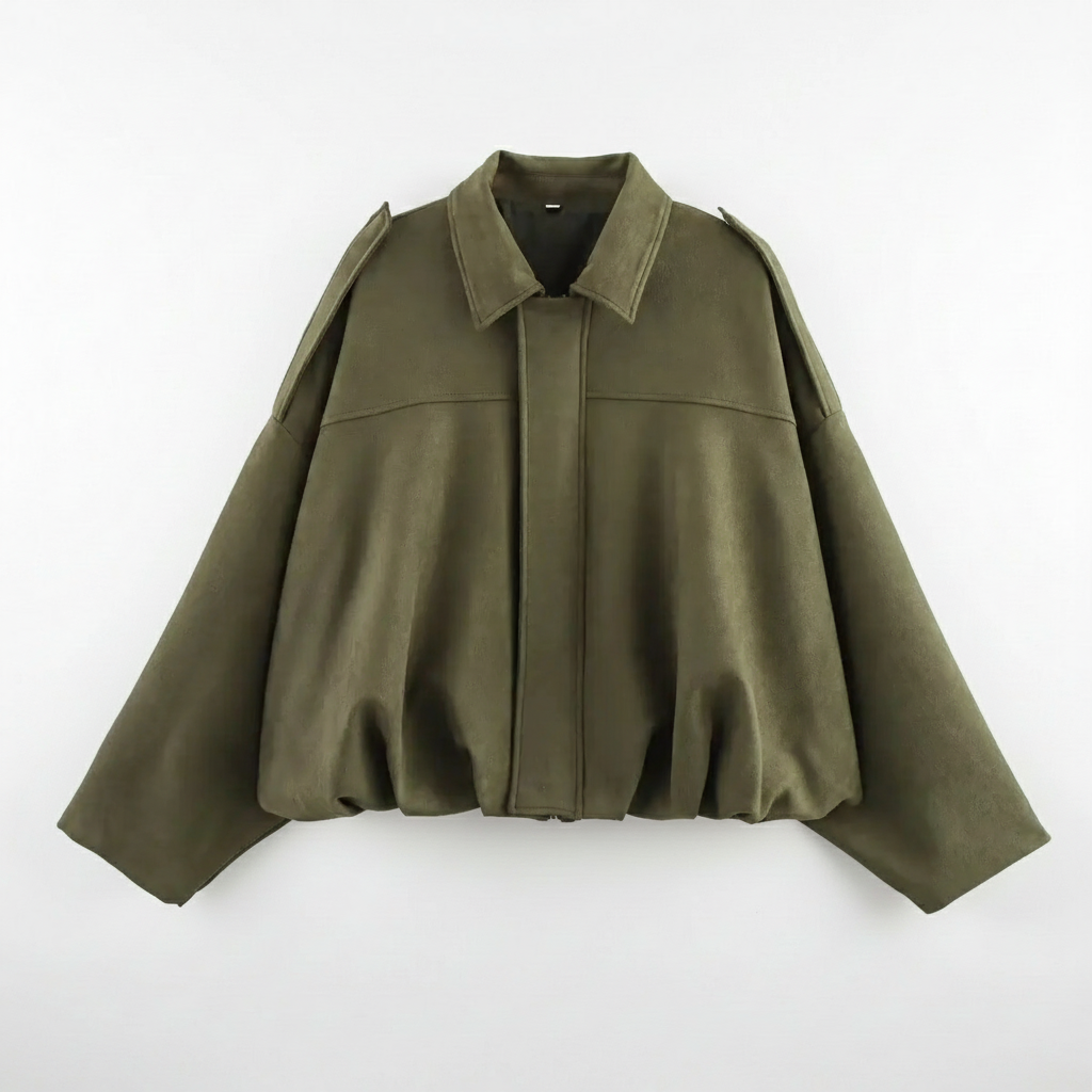 Oversized Suede Bomber