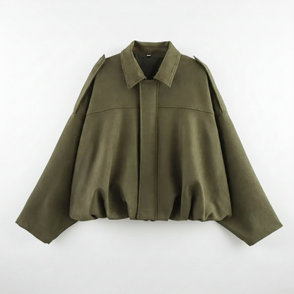 Oversized Suede Bomber