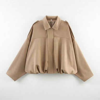 Oversized Suede Bomber